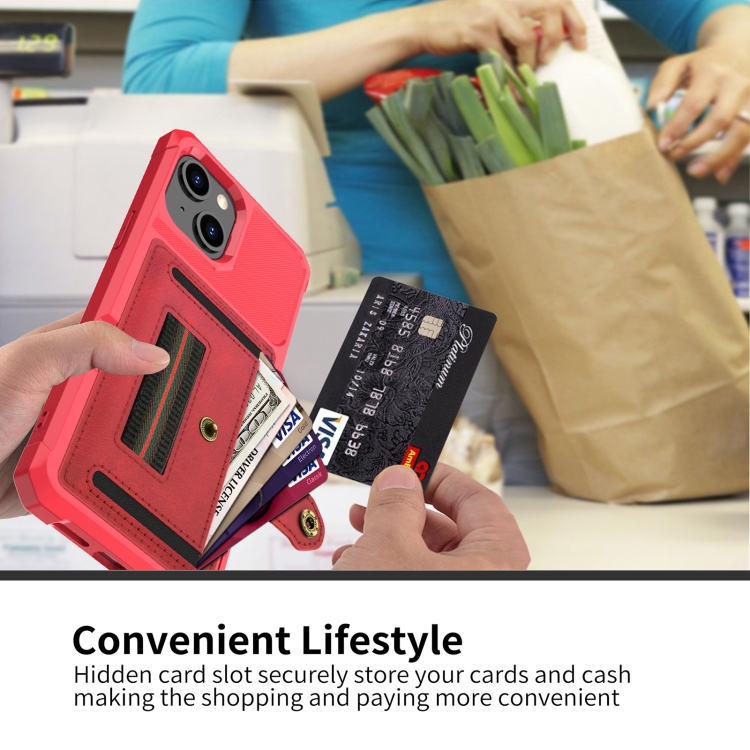 For iPhone 13 mini ZM06 Card Bag TPU + Leather Phone Case (Red) For iPhone 13 mini ZM06 Card Bag TPU + Leather Phone Case (Red)