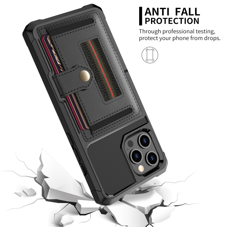 For iPhone 13 Pro Max ZM06 Card Bag TPU + Leather Phone Case (Black) For iPhone 13 Pro Max ZM06 Card Bag TPU + Leather Phone Case (Black)