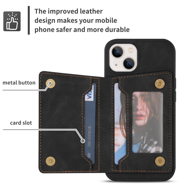 For iPhone 14 Zipper Card Holder Phone Case (Black) For iPhone 14 Zipper Card Holder Phone Case (Black)