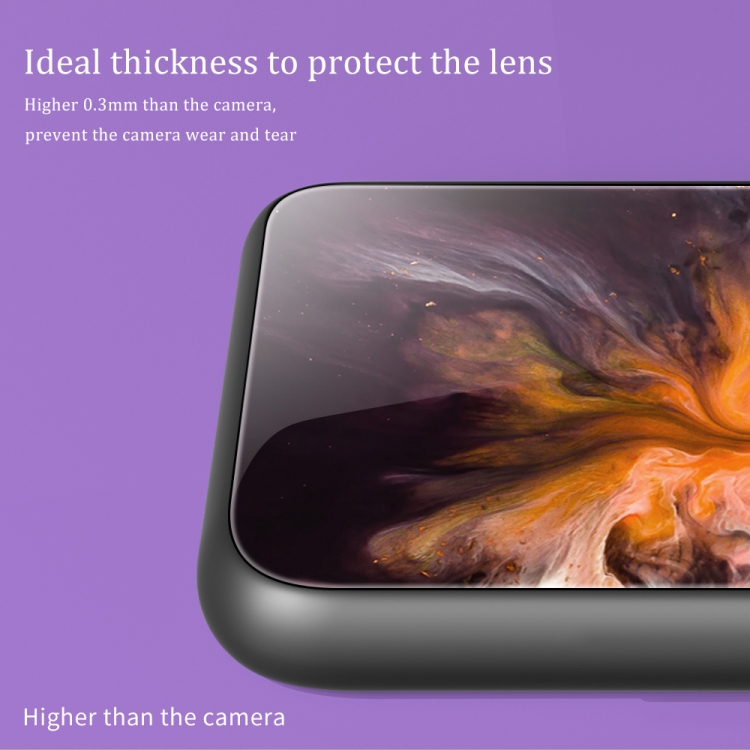 สำหรับ vivo V21 เคสโทรศัพท์แบบกระจกลายหินอ่อน (Ocean Waves)
