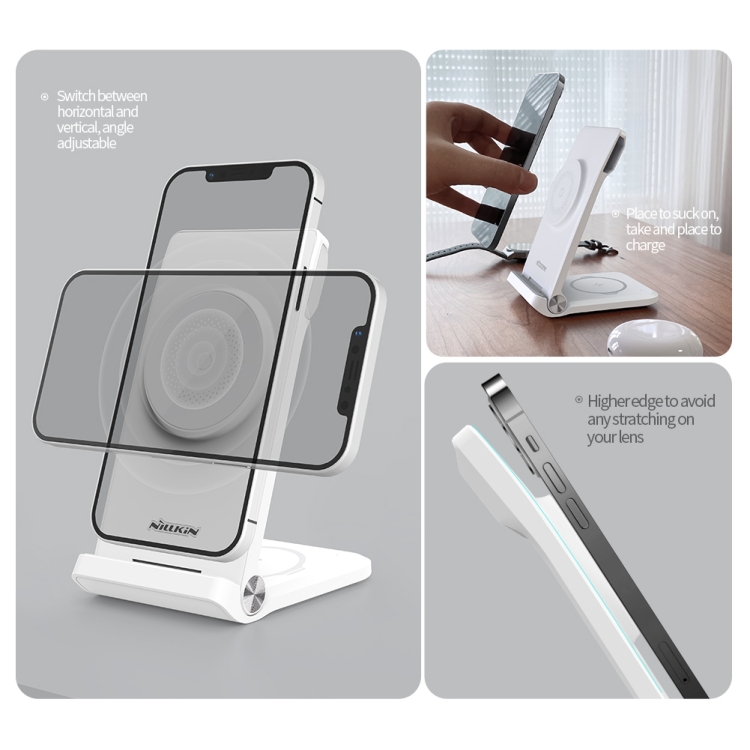 NILLKIN 3-in-1 Magnetic Wireless Charger with Garmin Watch Charger, Plug Type:US Plug(White) NILLKIN 3-in-1 Magnetic Wireless Charger with Garmin Watch Charger, Plug Type:US Plug(White)