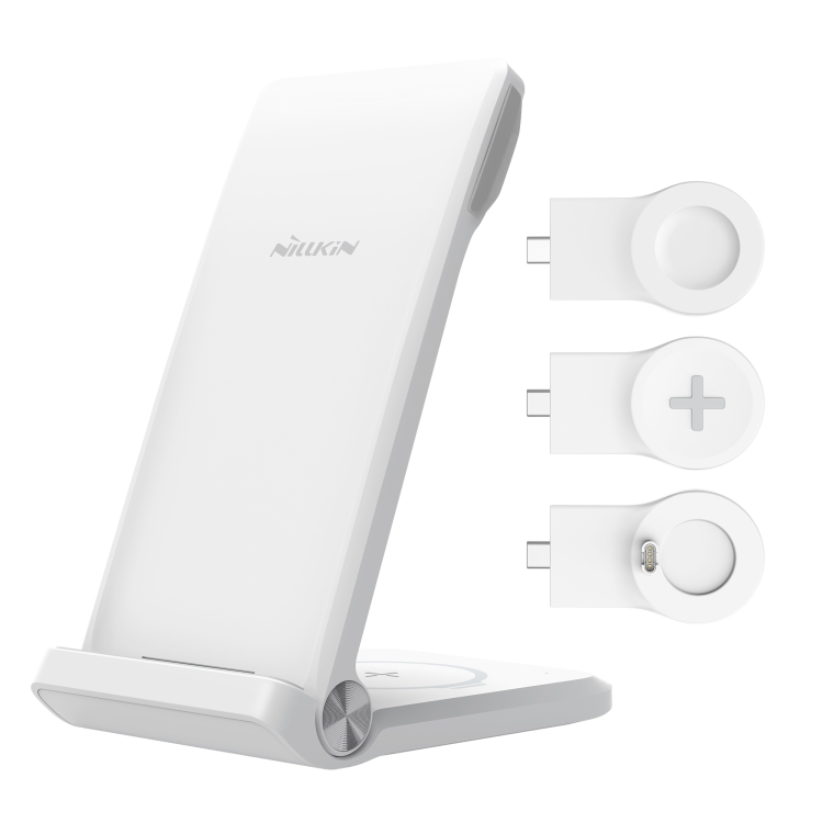 NILLKIN NKT12 3-in-1 Wireless Charger with Samsung Watch Charger, Plug Type:US Plug(White) NILLKIN NKT12 3-in-1 Wireless Charger with Samsung Watch Charger, Plug Type:US Plug(White)