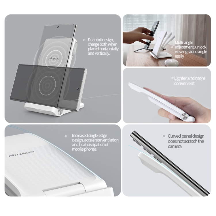 NILLKIN NKT12 3-in-1 Wireless Charger with Samsung Watch Charger, Plug Type:US Plug(White) NILLKIN NKT12 3-in-1 Wireless Charger with Samsung Watch Charger, Plug Type:US Plug(White)