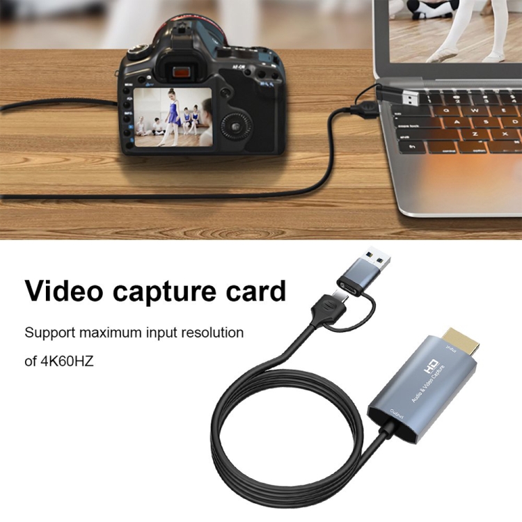 Z36 HDMI/M Macho a USB-Tipo C/M Macho Tarjeta de captura de vídeo HD, Longitud: 2 m - 4