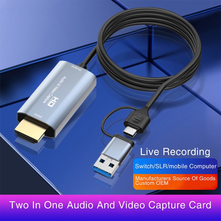 Z36 HDMI/M Macho a USB-Tipo C/M Macho Tarjeta de captura de vídeo HD, Longitud: 2 m - 6