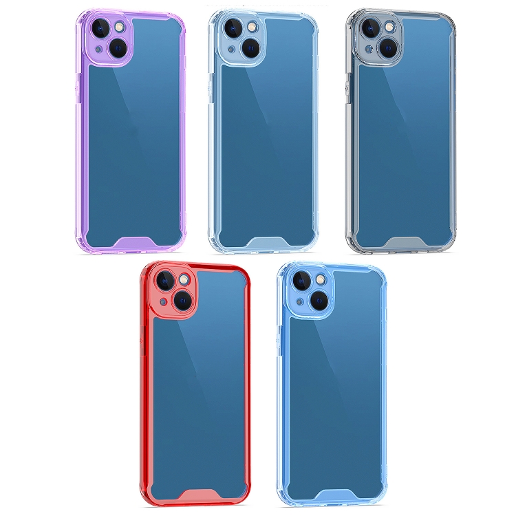 For iPhone 14 Plus Acrylic + TPU Clear Protective Phone Case (Red) For iPhone 14 Plus Acrylic + TPU Clear Protective Phone Case (Red)