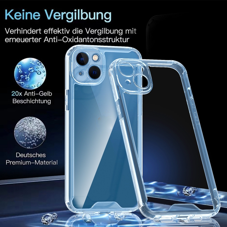 For iPhone 14 Plus Acrylic + TPU Clear Protective Phone Case (Red) For iPhone 14 Plus Acrylic + TPU Clear Protective Phone Case (Red)