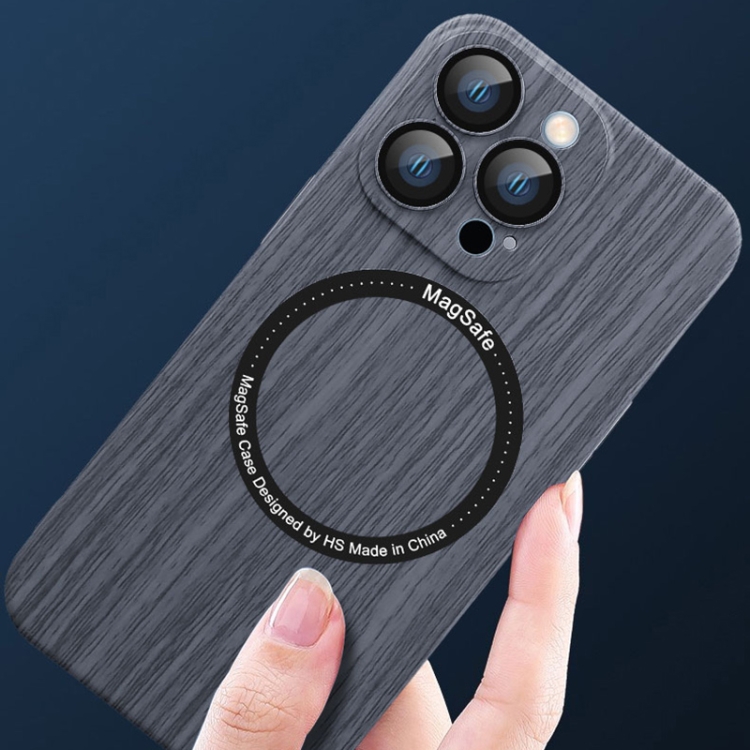 For iPhone 14 Pro Skin Feel Wood Texture MagSafe Magnetic Phone Case(Red) For iPhone 14 Pro Skin Feel Wood Texture MagSafe Magnetic Phone Case(Red)