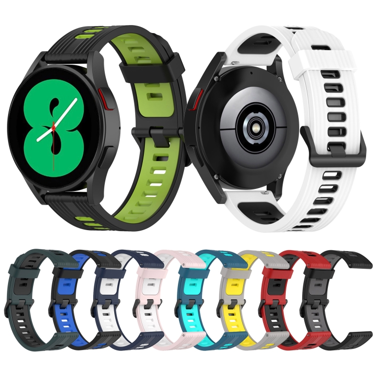 SUNSKY - Per Samsung Galaxy Watch5 Pro 45mm 20mm Cinturino in silicone  bicolore (nero + verde lime)