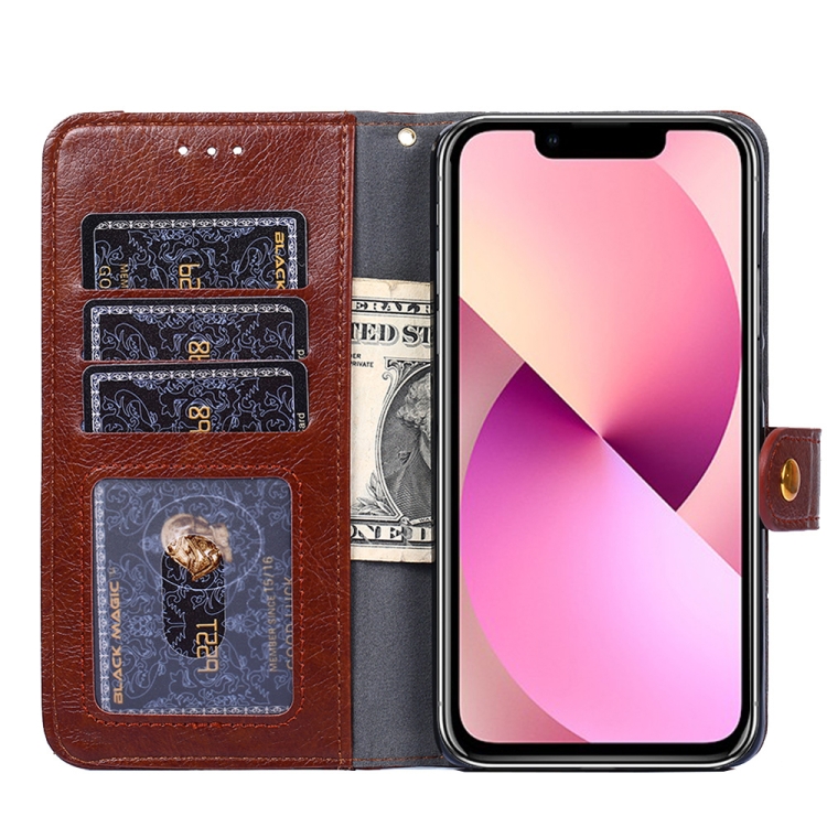 For iPhone 14 Zipper Bag Leather Phone Case (Brown) For iPhone 14 Zipper Bag Leather Phone Case (Brown)
