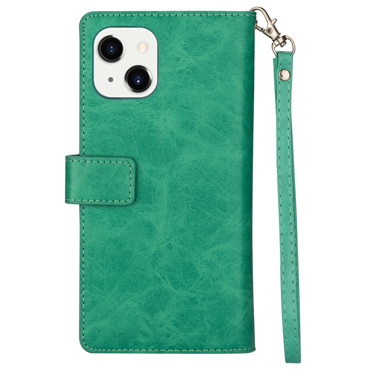For iPhone 14 Multifunctional Zipper Horizontal Flip Leather Case (Mint Green) For iPhone 14 Multifunctional Zipper Horizontal Flip Leather Case (Mint Green)