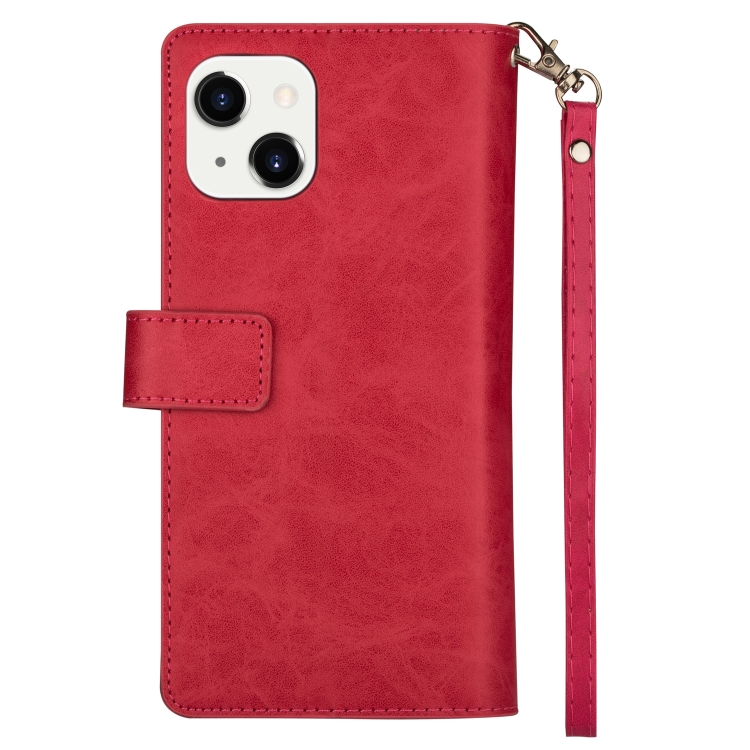 For iPhone 14 Multifunctional Zipper Horizontal Flip Leather Case Max(Red) For iPhone 14 Multifunctional Zipper Horizontal Flip Leather Case Max(Red)