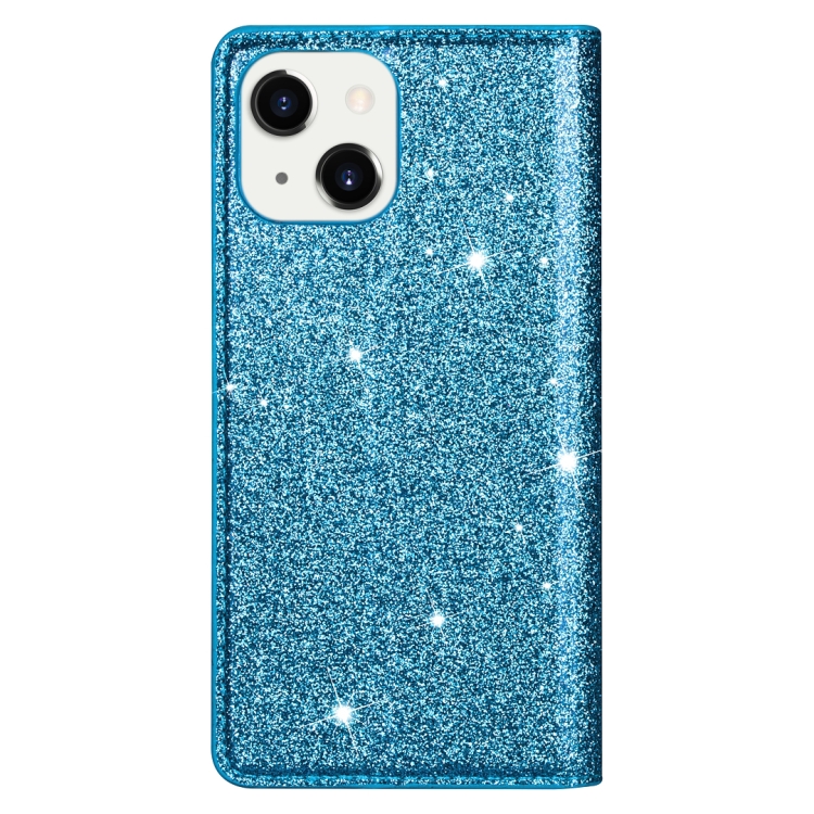 For iPhone 14 Ultrathin Glitter Magnetic Leather Case (Sky Blue) For iPhone 14 Ultrathin Glitter Magnetic Leather Case (Sky Blue)