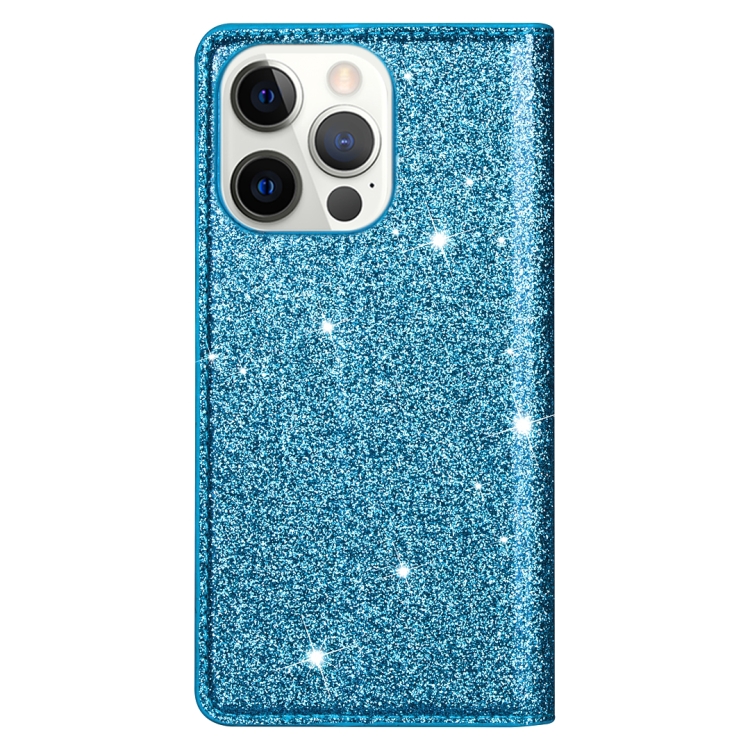 For iPhone 14 Pro Ultrathin Glitter Magnetic Leather Case(Sky Blue) For iPhone 14 Pro Ultrathin Glitter Magnetic Leather Case(Sky Blue)