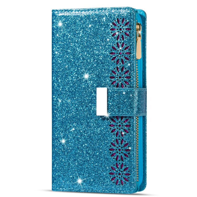 For Samsung Galaxy Z Fold 4 Multi-card Slots Laser Carving Glitter Zipper Leather Case(Sky Blue) For Samsung Galaxy Z Fold 4 Multi-card Slots Laser Carving Glitter Zipper Leather Case(Sky Blue)