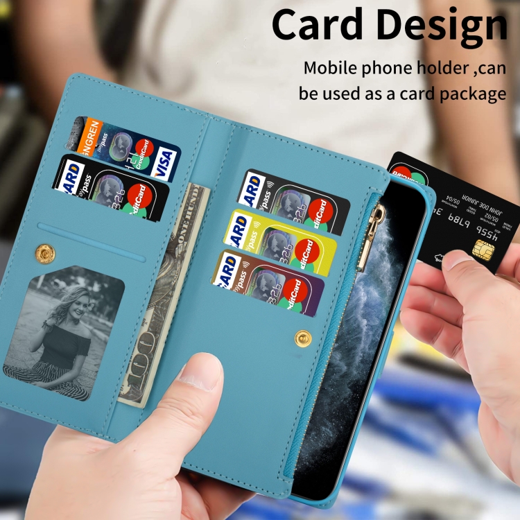For Samsung Galaxy Z Fold 4 Multi-card Slots Laser Carving Glitter Zipper Leather Case(Sky Blue) For Samsung Galaxy Z Fold 4 Multi-card Slots Laser Carving Glitter Zipper Leather Case(Sky Blue)