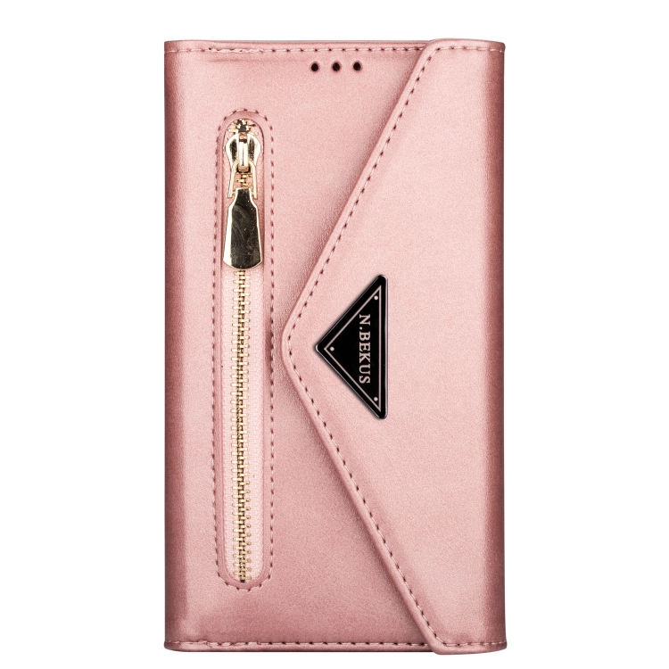 For iPhone 14 Skin Feel Zipper Horizontal Flip Leather Case (Rose Gold) For iPhone 14 Skin Feel Zipper Horizontal Flip Leather Case (Rose Gold)