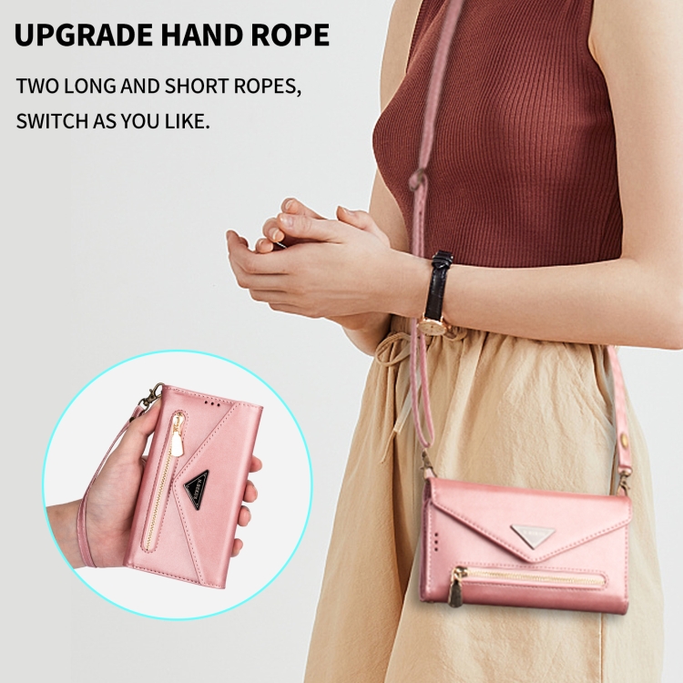 For iPhone 14 Skin Feel Zipper Horizontal Flip Leather Case (Rose Gold) For iPhone 14 Skin Feel Zipper Horizontal Flip Leather Case (Rose Gold)
