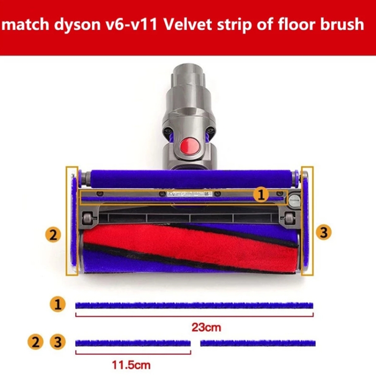 Tira de terciopelo 2 en 1, tiras de manguera de cepillo de suelo de terciopelo suave para Dyson V7/V8/V10/V11 - 4
