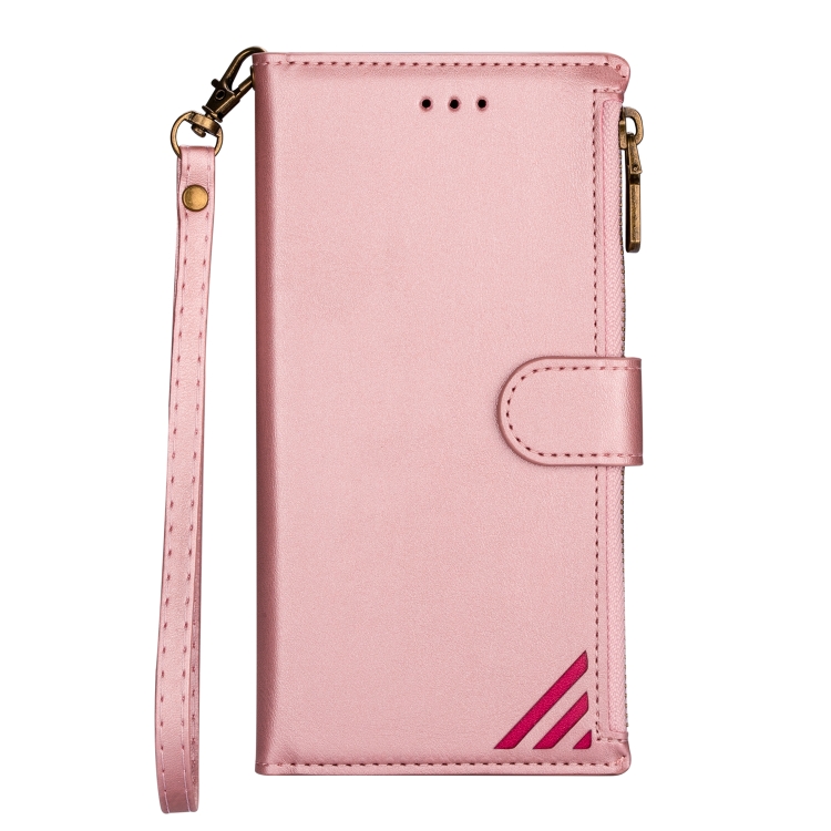 For iPhone 14 Zipper Multi-card Slots Horizontal Flip Leather Case Max(Rose Gold) For iPhone 14 Zipper Multi-card Slots Horizontal Flip Leather Case Max(Rose Gold)