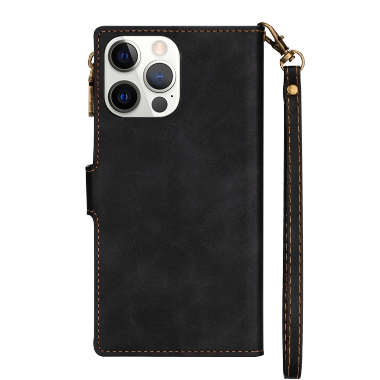 For iPhone 14 Pro Max Zipper Multi-card Slots Horizontal Flip Leather Case(Black) For iPhone 14 Pro Max Zipper Multi-card Slots Horizontal Flip Leather Case(Black)