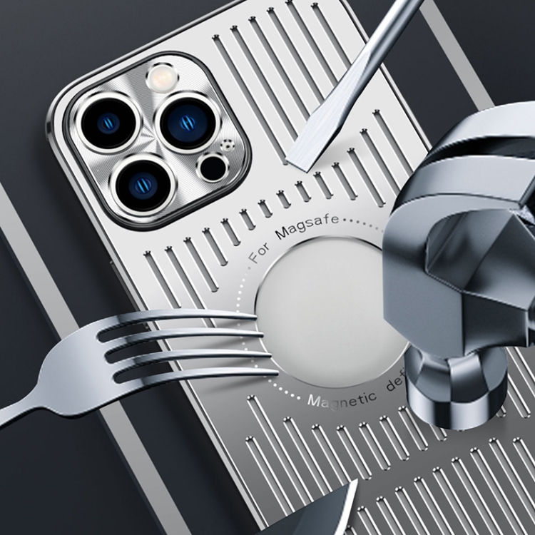 For iPhone 13 Aluminum Alloy Magsafe Magnetic Cooling Phone Case(Silver) For iPhone 13 Aluminum Alloy Magsafe Magnetic Cooling Phone Case(Silver)