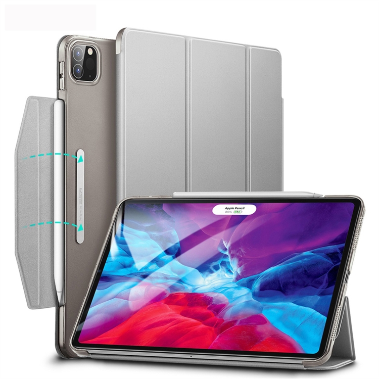 For iPad Pro 12.9 (2020) ESR Yippee Color Seires PU Horizontal Flip Leather Tablet Case with Hasp & Holder & Sleep / Wake-up Function(Silver Grey) For iPad Pro 12.9 (2020) ESR Yippee Color Seires PU Horizontal Flip Leather Tablet Case with Hasp & Holder & Sleep / Wake-up Function(Silver Grey)