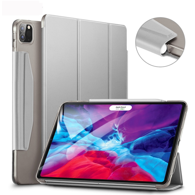 For iPad Pro 12.9 (2020) ESR Yippee Color Seires PU Horizontal Flip Leather Tablet Case with Hasp & Holder & Sleep / Wake-up Function(Silver Grey) For iPad Pro 12.9 (2020) ESR Yippee Color Seires PU Horizontal Flip Leather Tablet Case with Hasp & Holder & Sleep / Wake-up Function(Silver Grey)