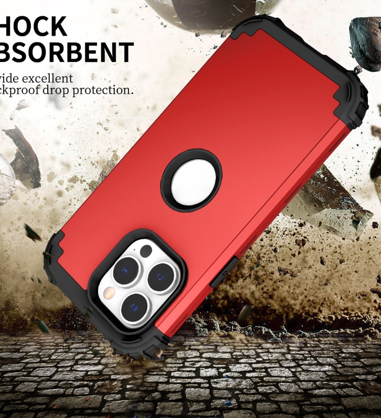 For iPhone 14 Pro 3 in 1 Shockproof Phone Case(Red) For iPhone 14 Pro 3 in 1 Shockproof Phone Case(Red)
