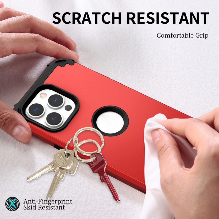 For iPhone 14 Pro 3 in 1 Shockproof Phone Case(Red) For iPhone 14 Pro 3 in 1 Shockproof Phone Case(Red)