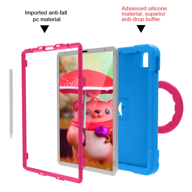 For iPad Pro 11 (2020) PC + Silicone Shockproof Combination Tablet Case with 360 Degree Rotating Holder & Handle(Blue+Rose Red) For iPad Pro 11 (2020) PC + Silicone Shockproof Combination Tablet Case with 360 Degree Rotating Holder & Handle(Blue+Rose Red)