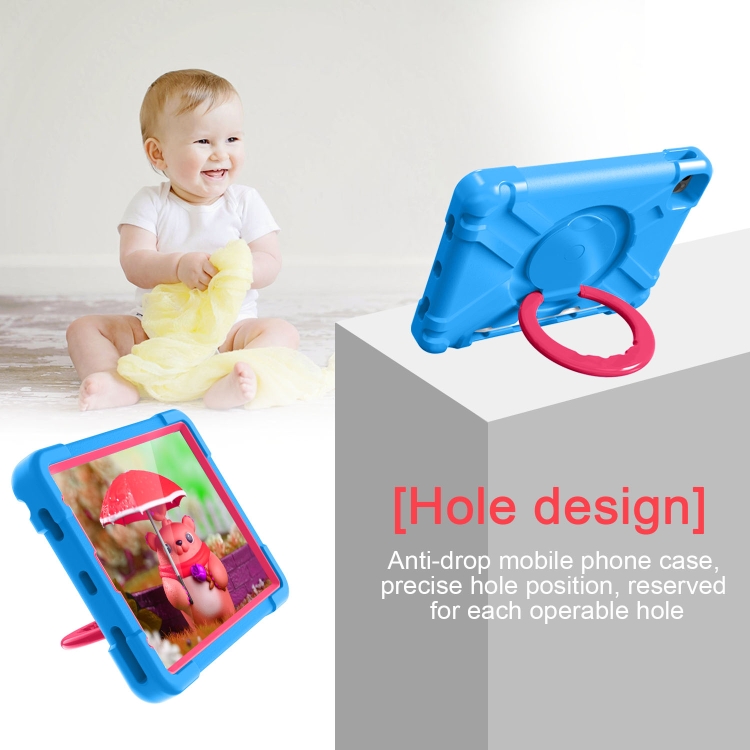 For iPad Pro 11 (2020) PC + Silicone Shockproof Combination Tablet Case with 360 Degree Rotating Holder & Handle(Blue+Rose Red) For iPad Pro 11 (2020) PC + Silicone Shockproof Combination Tablet Case with 360 Degree Rotating Holder & Handle(Blue+Rose Red)