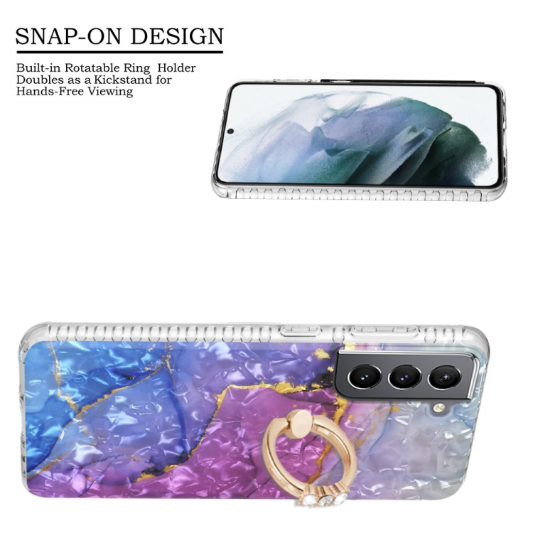For Samsung Galaxy S21 5G Ring Holder 2.0mm Airbag TPU Phone Case(Blue Purple Marble) For Samsung Galaxy S21 5G Ring Holder 2.0mm Airbag TPU Phone Case(Blue Purple Marble)