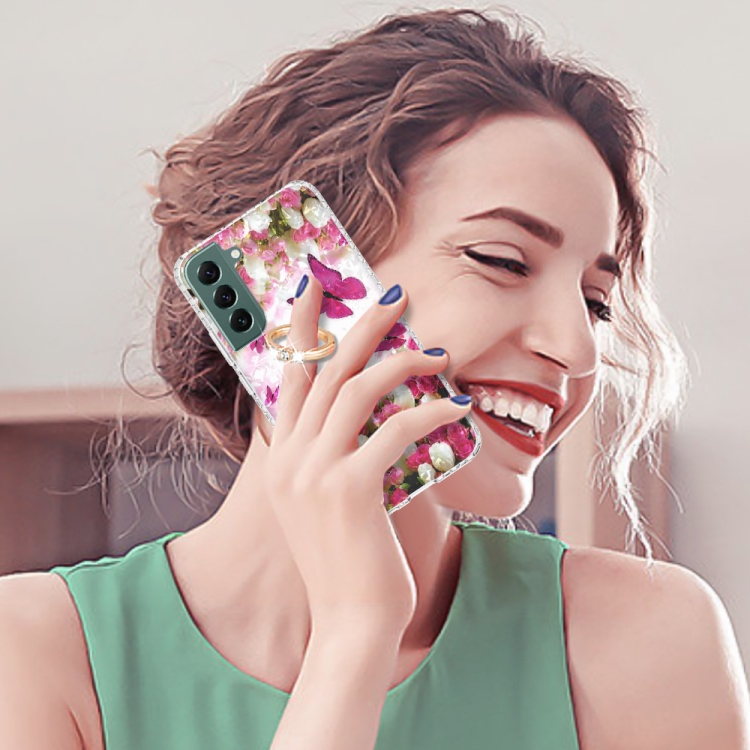 For Samsung Galaxy S22 5G Ring Holder 2.0mm Airbag TPU Phone Case(Dancing Butterflies) For Samsung Galaxy S22 5G Ring Holder 2.0mm Airbag TPU Phone Case(Dancing Butterflies)