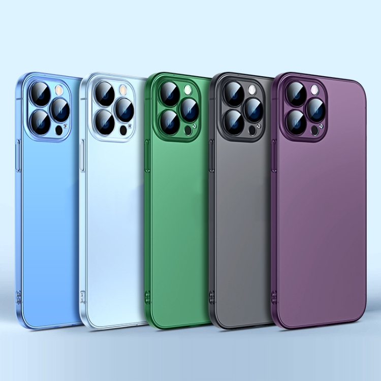 For iPhone 14 Plus Camera Protector Translucent Frosted PC Phone Case (Blue) For iPhone 14 Plus Camera Protector Translucent Frosted PC Phone Case (Blue)