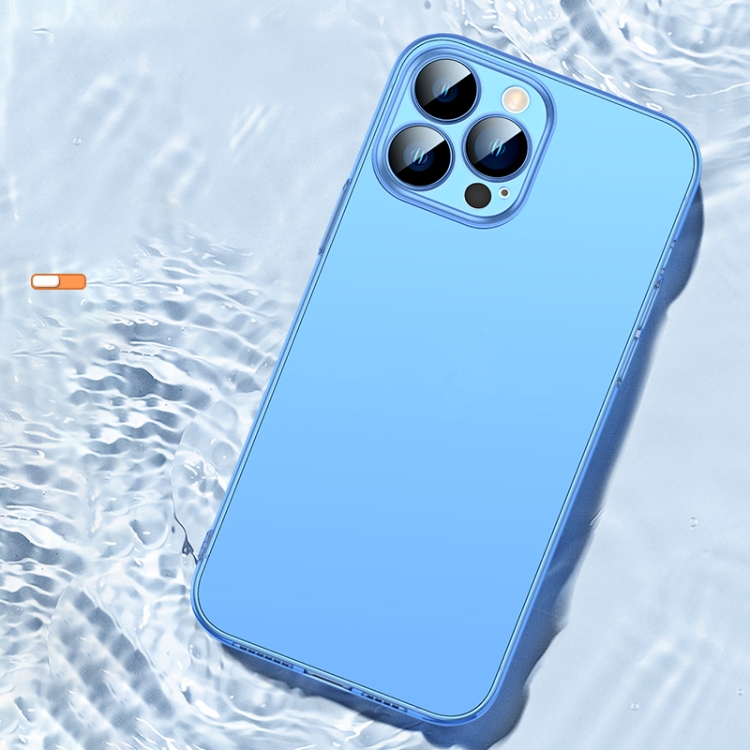 For iPhone 14 Plus Camera Protector Translucent Frosted PC Phone Case (Blue) For iPhone 14 Plus Camera Protector Translucent Frosted PC Phone Case (Blue)