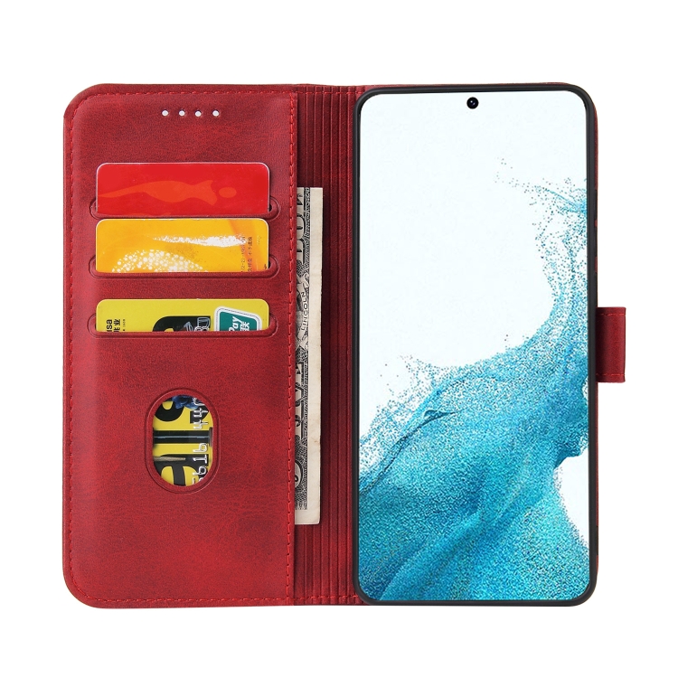 For Samsung Galaxy S22 5G Calf Texture Buckle Flip Leather Phone Case(Red) For Samsung Galaxy S22 5G Calf Texture Buckle Flip Leather Phone Case(Red)