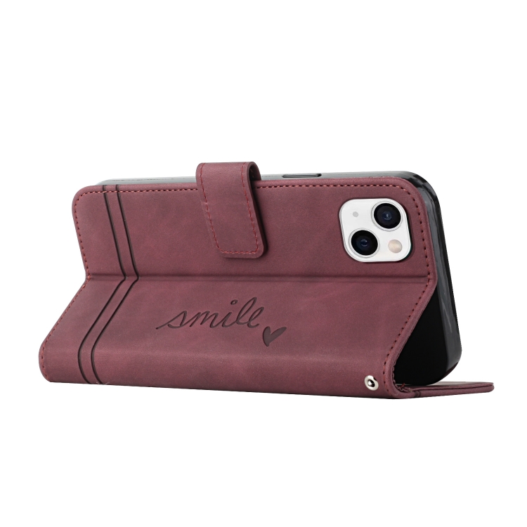 For iPhone 14 Retro Skin Feel Horizontal Flip Leather Phone Case (Wine Red) For iPhone 14 Retro Skin Feel Horizontal Flip Leather Phone Case (Wine Red)