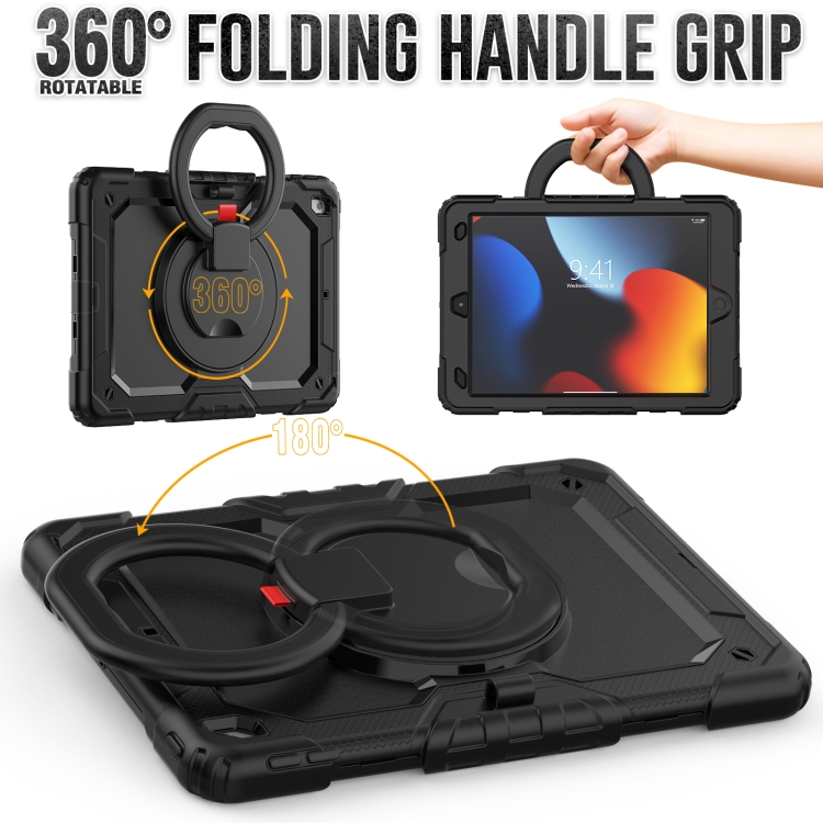 For iPad 10.2 2021 / 2020 / 2019 Bracelet Holder Silicone + PC Tablet Case(Black) For iPad 10.2 2021 / 2020 / 2019 Bracelet Holder Silicone + PC Tablet Case(Black)
