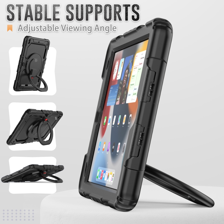 For iPad 10.2 2021 / 2020 / 2019 Bracelet Holder Silicone + PC Tablet Case(Black) For iPad 10.2 2021 / 2020 / 2019 Bracelet Holder Silicone + PC Tablet Case(Black)