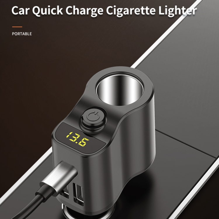 C03 Dual USB Fast Charge Car Charger Voltage Detection with Independent Switch(Black) C03 Dual USB Fast Charge Car Charger Voltage Detection with Independent Switch(Black)