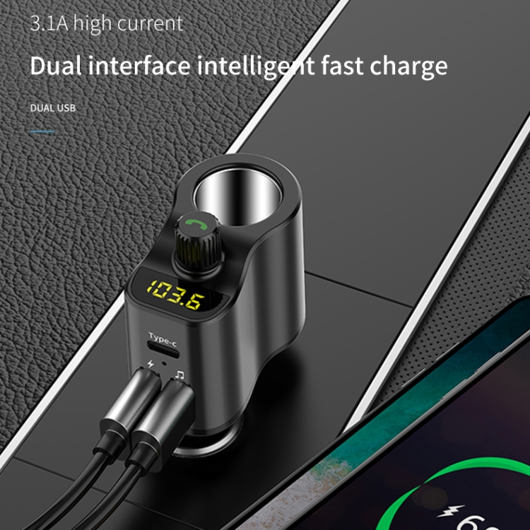 C03 Dual USB Fast Charge Car Charger Voltage Detection with Independent Switch(Black) C03 Dual USB Fast Charge Car Charger Voltage Detection with Independent Switch(Black)
