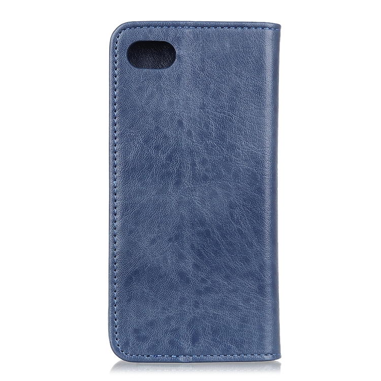 For iPhone SE 2022 / SE 2020 Magnetic Suction Crazy Horse Pattern PU Left and Right Open with Bracket and Card Slot and Wallet(Blue) For iPhone SE 2022 / SE 2020 Magnetic Suction Crazy Horse Pattern PU Left and Right Open with Bracket and Card Slot and Wallet(Blue)