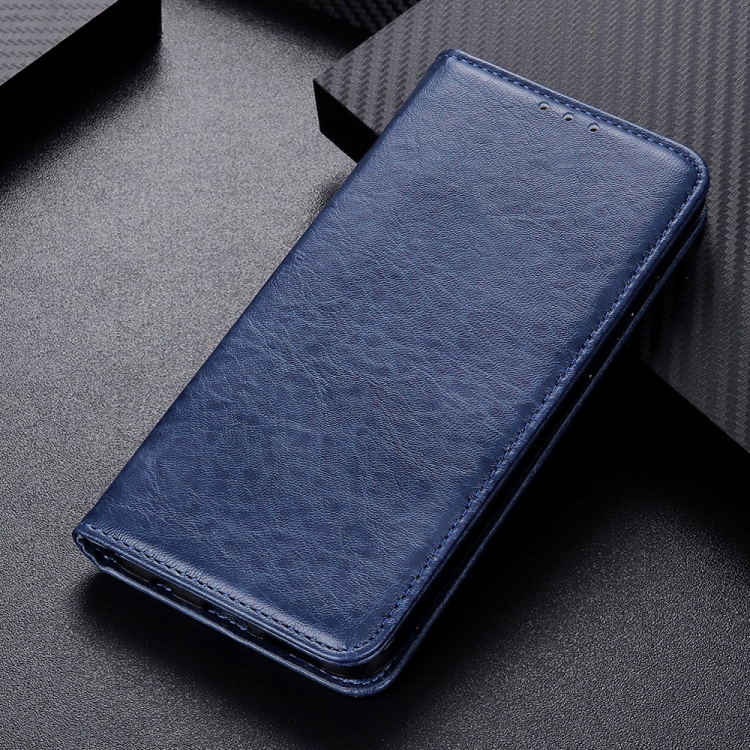 For iPhone SE 2022 / SE 2020 Magnetic Suction Crazy Horse Pattern PU Left and Right Open with Bracket and Card Slot and Wallet(Blue) For iPhone SE 2022 / SE 2020 Magnetic Suction Crazy Horse Pattern PU Left and Right Open with Bracket and Card Slot and Wallet(Blue)