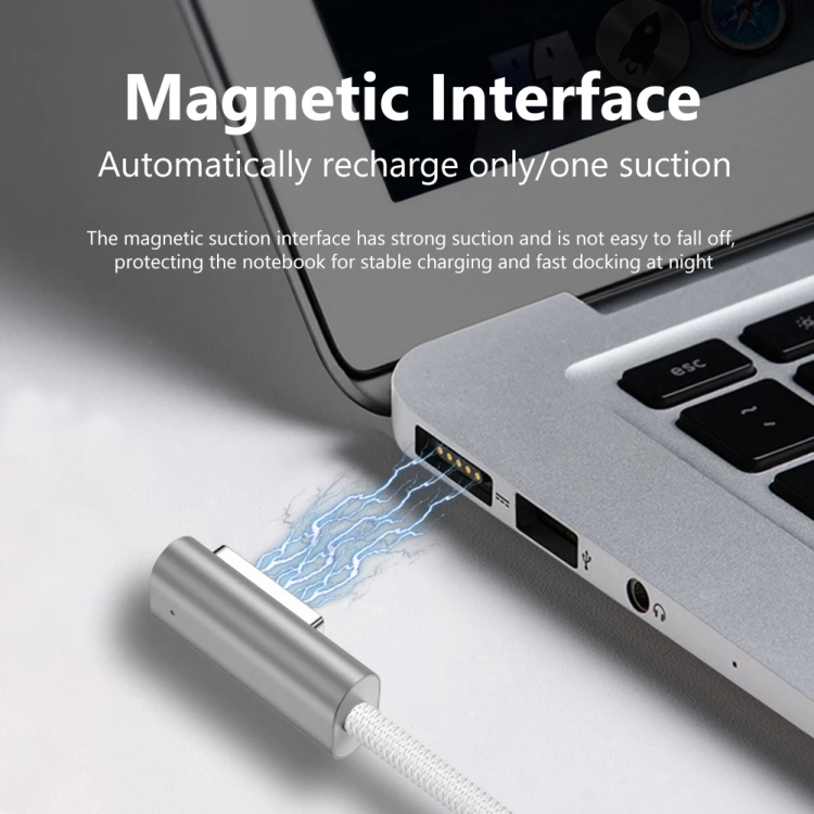 100W 5 Pin MagSafe 1 (L-shaped) to USB-C / Type-C PD Charging Cable, Cable Length: 1.8m