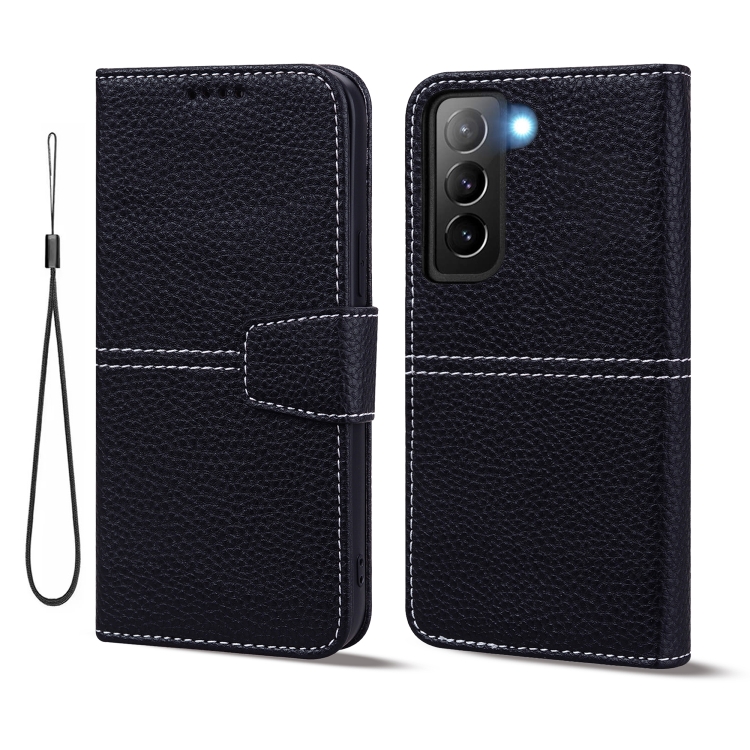 For Samsung Galaxy S22 5G Litchi RFID Leather Phone Case(Black) For Samsung Galaxy S22 5G Litchi RFID Leather Phone Case(Black)