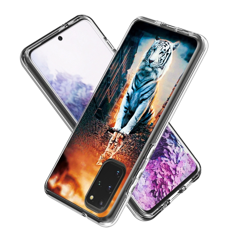 For Galaxy S20+ 2 In 1 PC + TPU Card Pattern Transparent Protective Case(Cat and Tiger) For Galaxy S20+ 2 In 1 PC + TPU Card Pattern Transparent Protective Case(Cat and Tiger)