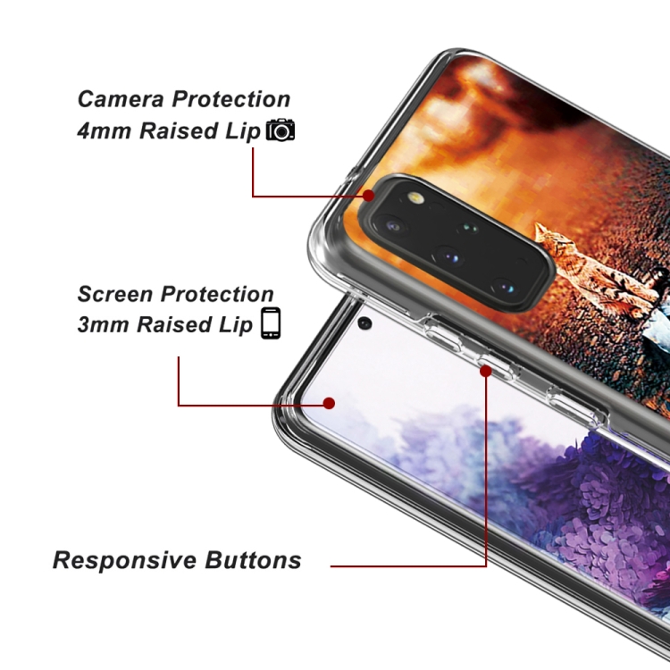 For Galaxy S20+ 2 In 1 PC + TPU Card Pattern Transparent Protective Case(Cat and Tiger) For Galaxy S20+ 2 In 1 PC + TPU Card Pattern Transparent Protective Case(Cat and Tiger)