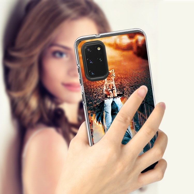 For Galaxy S20+ 2 In 1 PC + TPU Card Pattern Transparent Protective Case(Cat and Tiger) For Galaxy S20+ 2 In 1 PC + TPU Card Pattern Transparent Protective Case(Cat and Tiger)