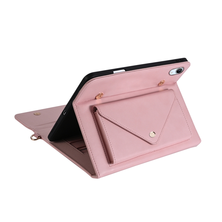 For iPad mini 6 3-fold Zipper Leather Tablet Case Crossbody Pocket Bag(Pink) For iPad mini 6 3-fold Zipper Leather Tablet Case Crossbody Pocket Bag(Pink)